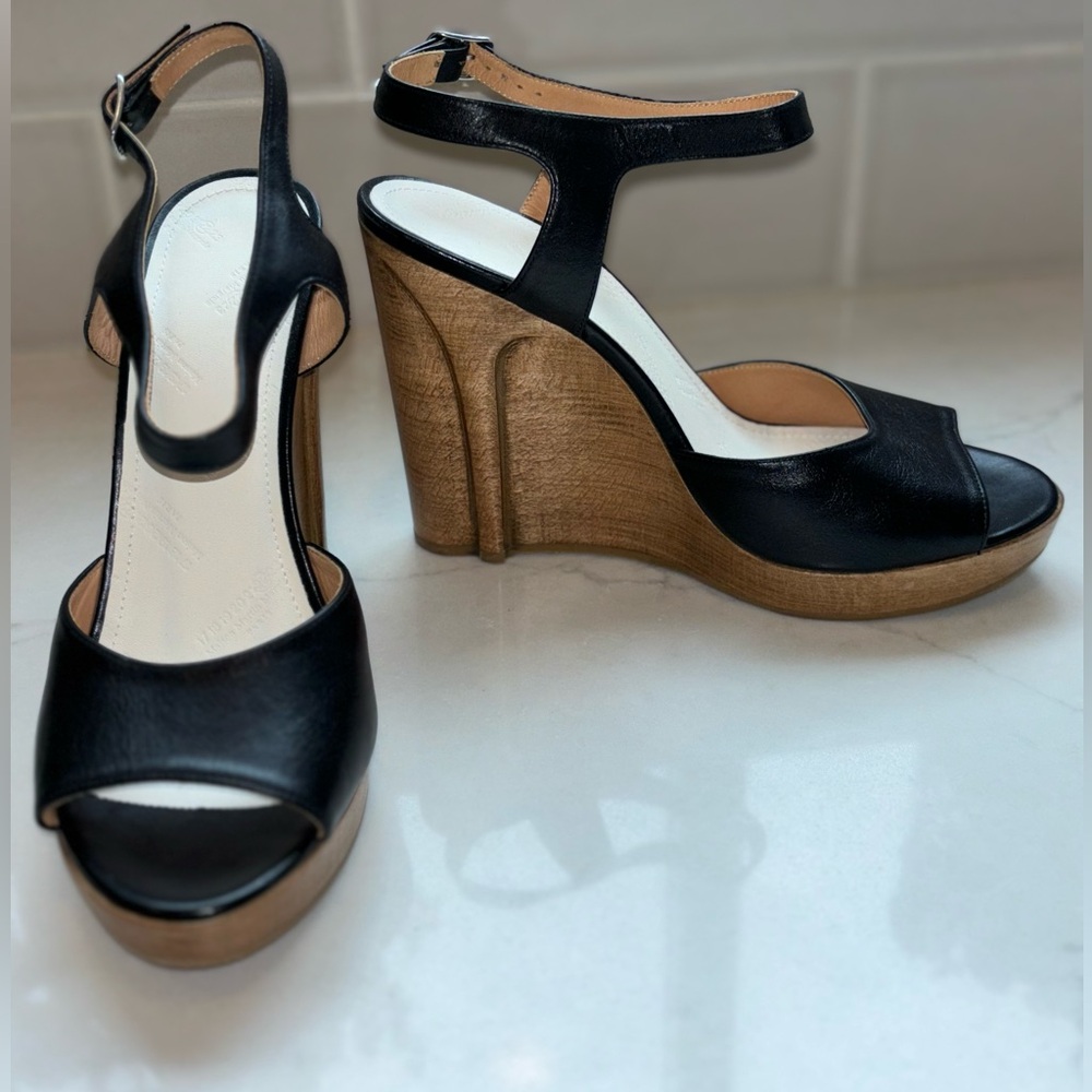 Maison Martin Margiela Black Wedge Platform “Stilettos” Sandals size 38.5